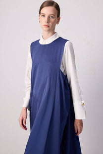 Abito maxi oversize a trapezio con coulisse laterale