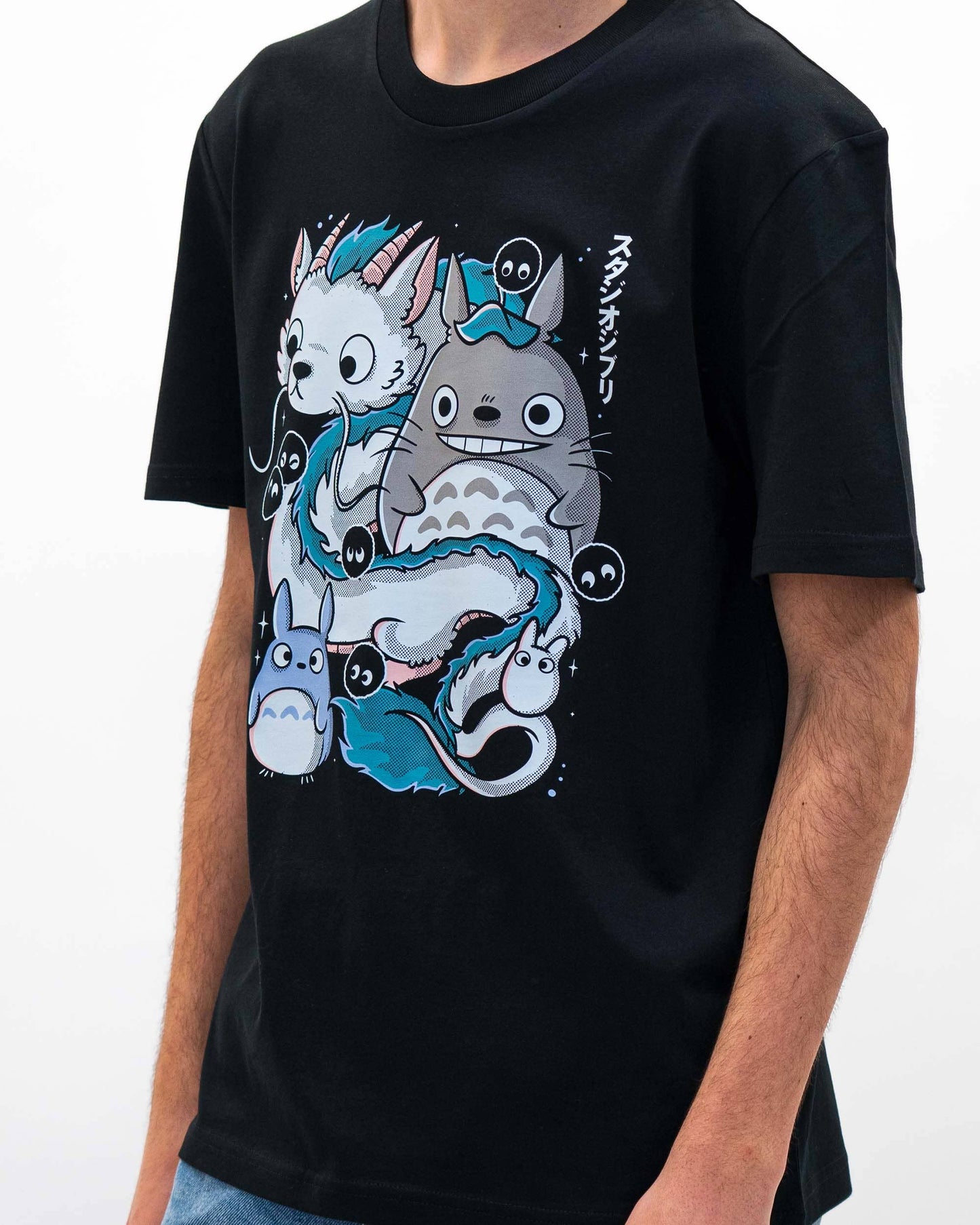 T-shirt unisex in cotone biologico con stampa Totoro manga