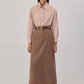 Gonna longuette in tweed con vita elasticizzata
