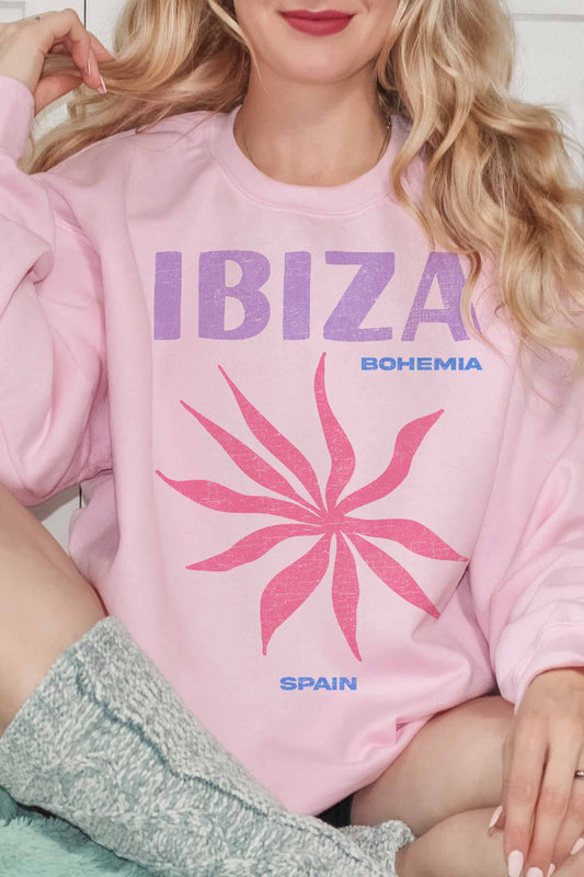 Felpa oversize con stampa Ibiza