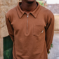Felpa Earth con zip e collo polo