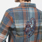 Camicia a quadri in cotone con ricamo