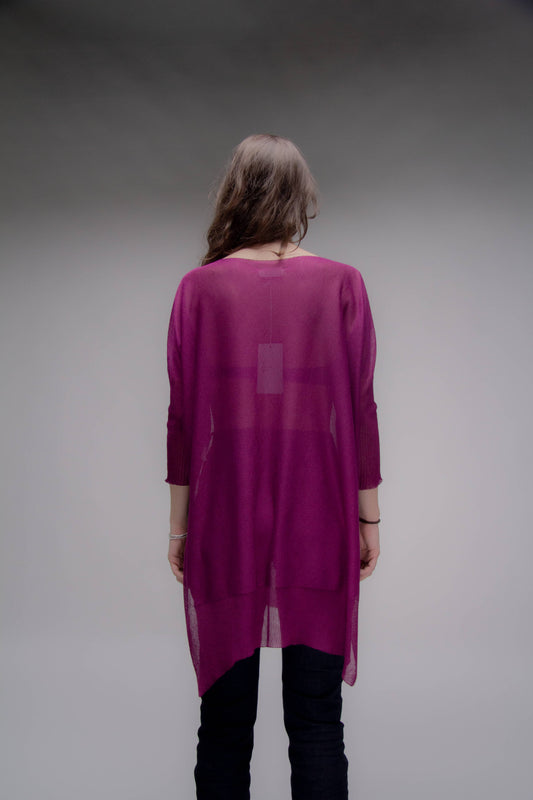 Pullover oversize con scollo a V in maglia 3D