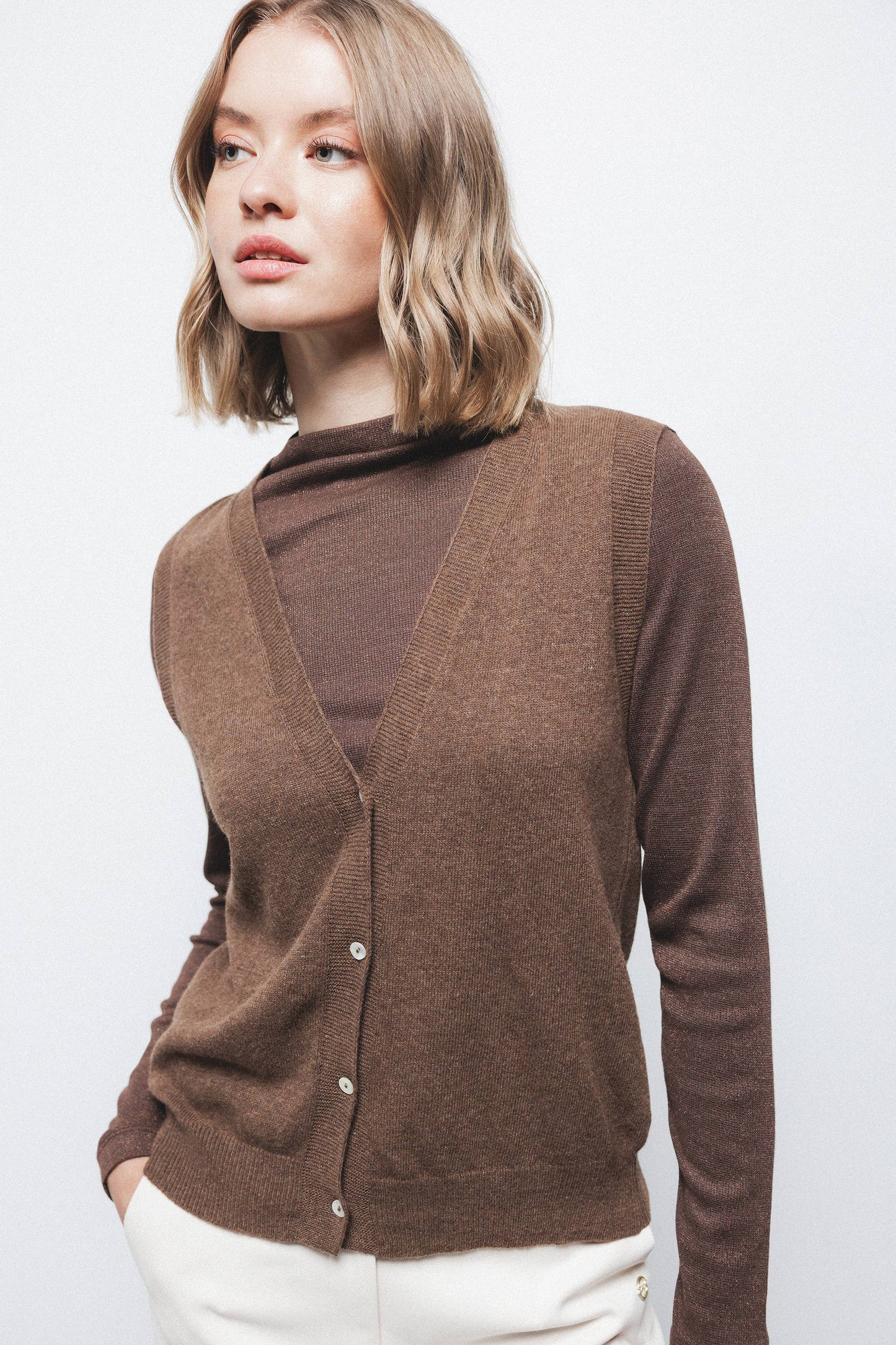 Gilet in maglia con scollo a V