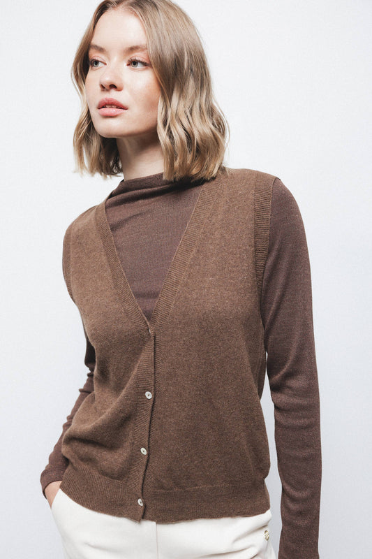 Gilet in maglia con scollo a V