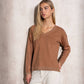 Maglione in maglia lurex con scollo a V