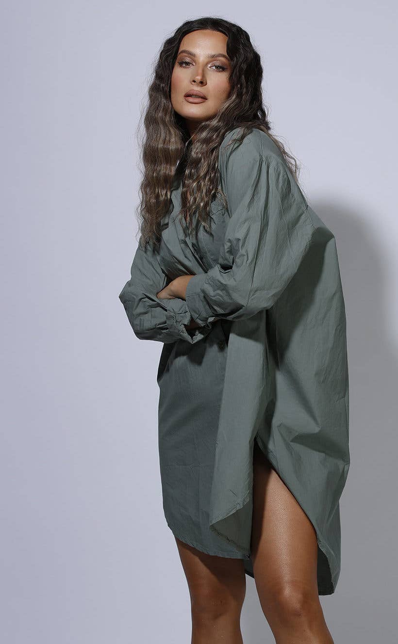 Camicia oversize in modal a motivo