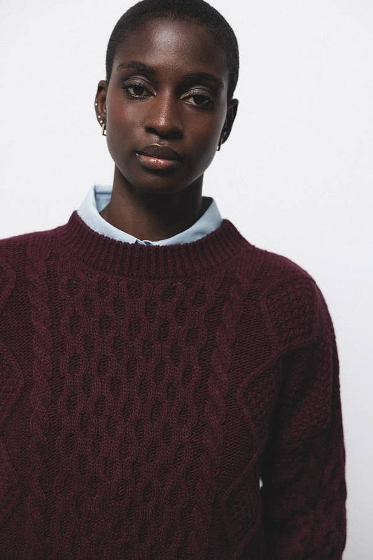 Maglione a maglia strutturata girocollo