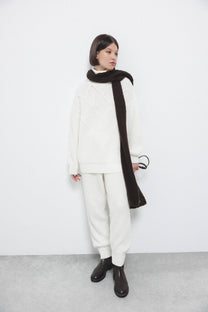 Pantaloni in maglia con vita a coste