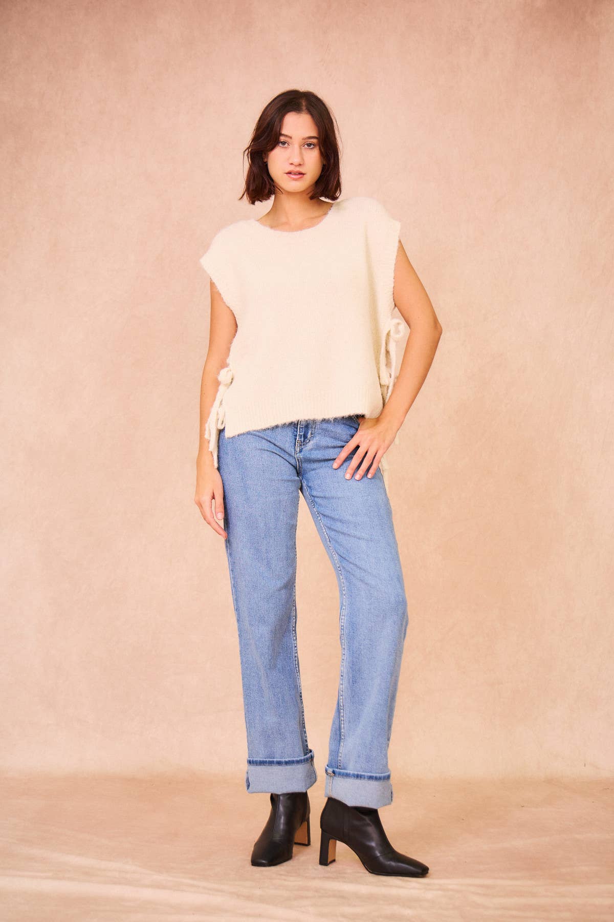 Gilet in maglia Majorelle oversize con lacci laterali