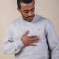 Maglione essenziale in cotone organico grigio mélange