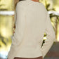 Cardigan in maglia a coste color ecru