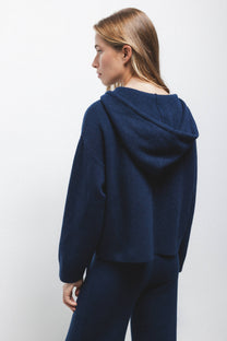 Giacca in maglia con cappuccio e zip