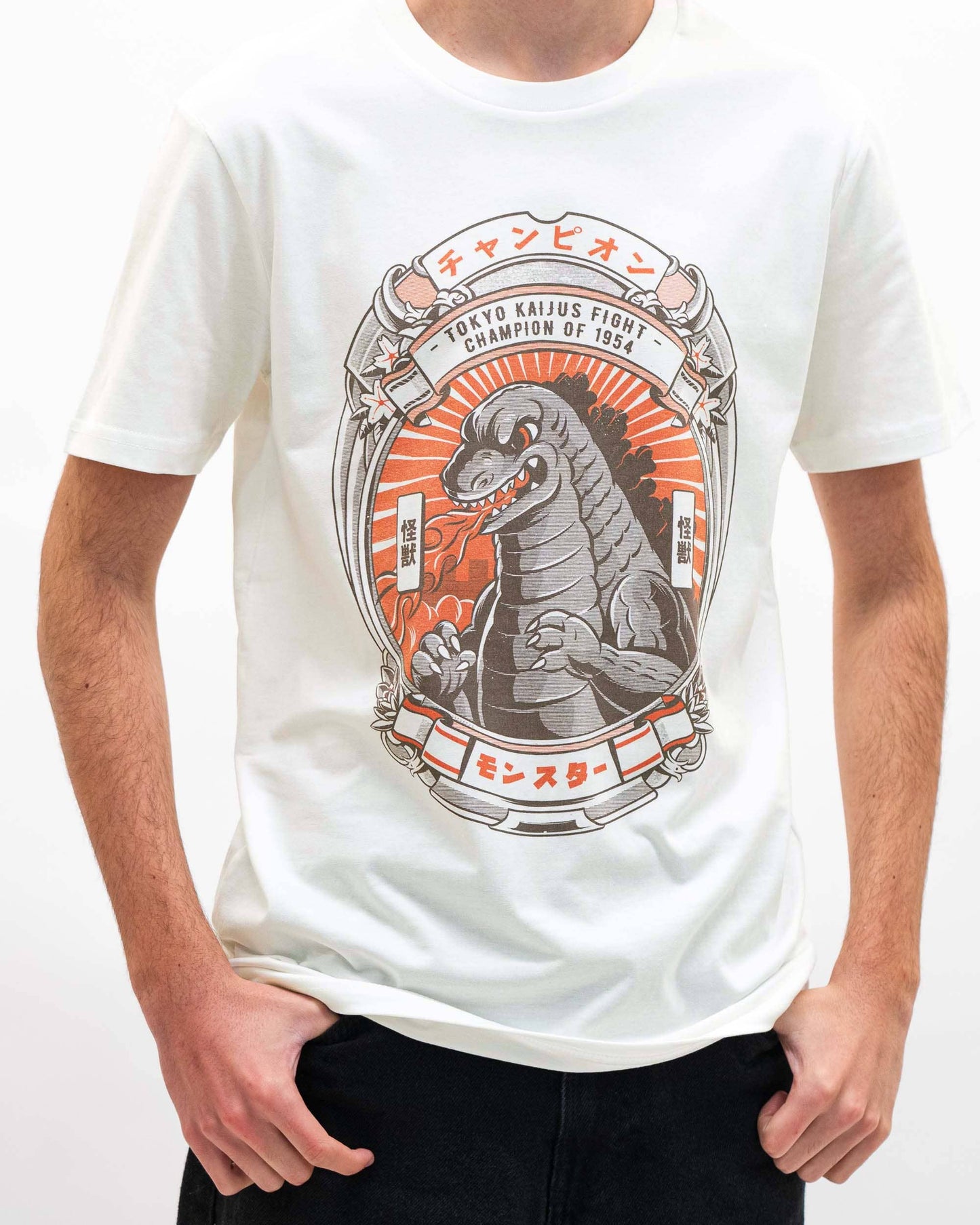 T-shirt Kaiju Fighter con stampa mostro giapponese