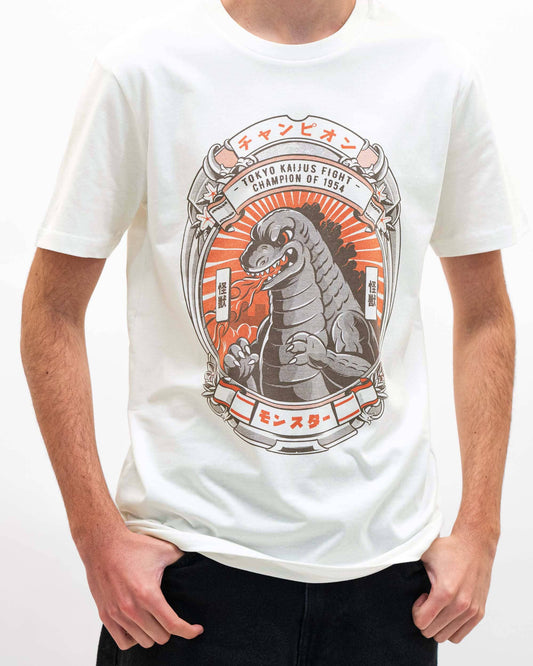 T-shirt Kaiju Fighter con stampa mostro giapponese