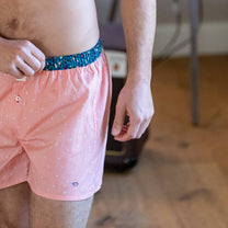 Boxer a righe rosa in cotone biologico
