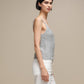 Canotta in maglia lurex versatile con scollo a V