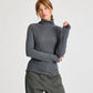 Maglia dolcevita in cotone biologico grigio scuro mélange