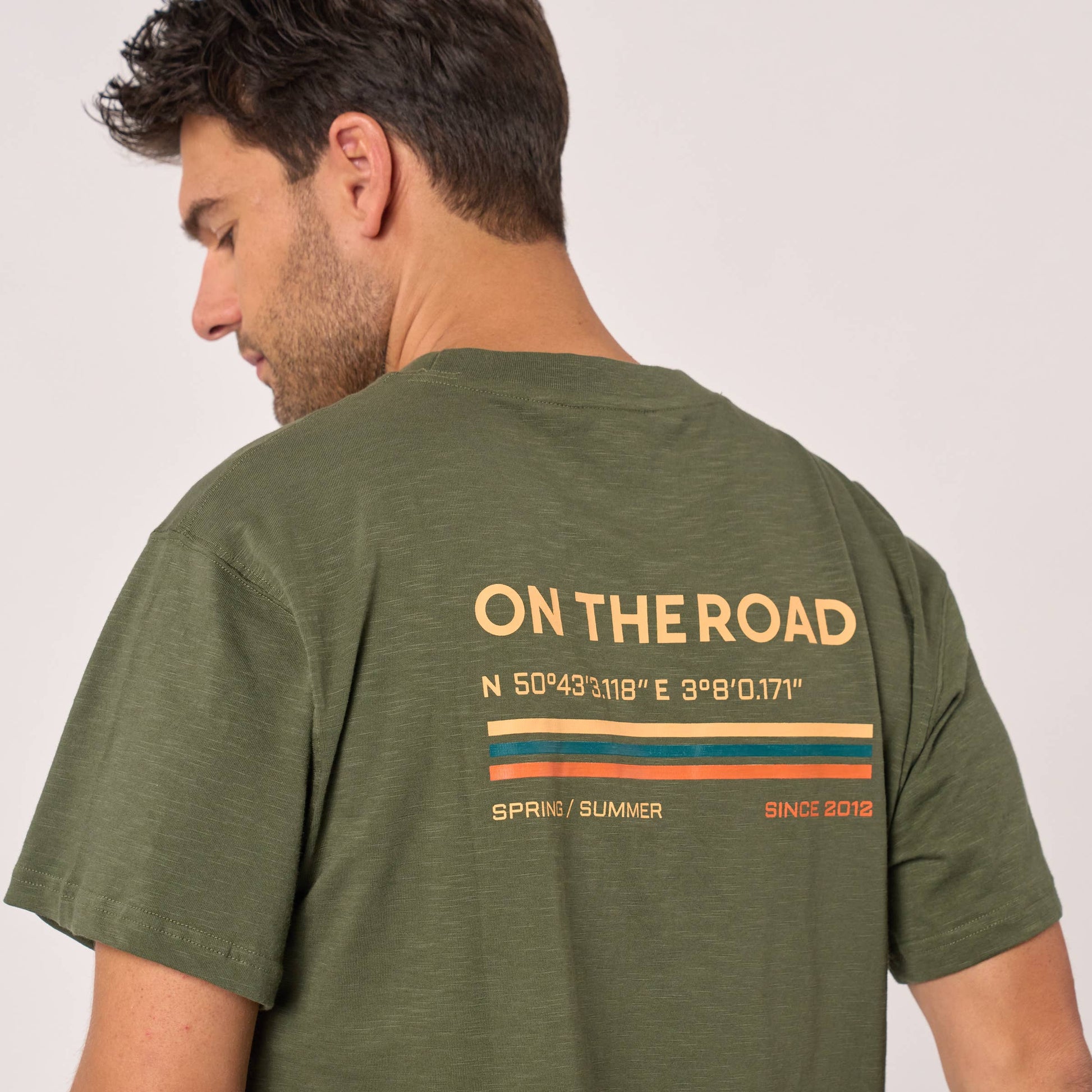 T-shirt Roadtrip in cotone biologico kaki