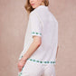 Blusa Timeon in cotone con bordi decorati