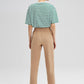 Pantaloni in crepe beige a vita elastica