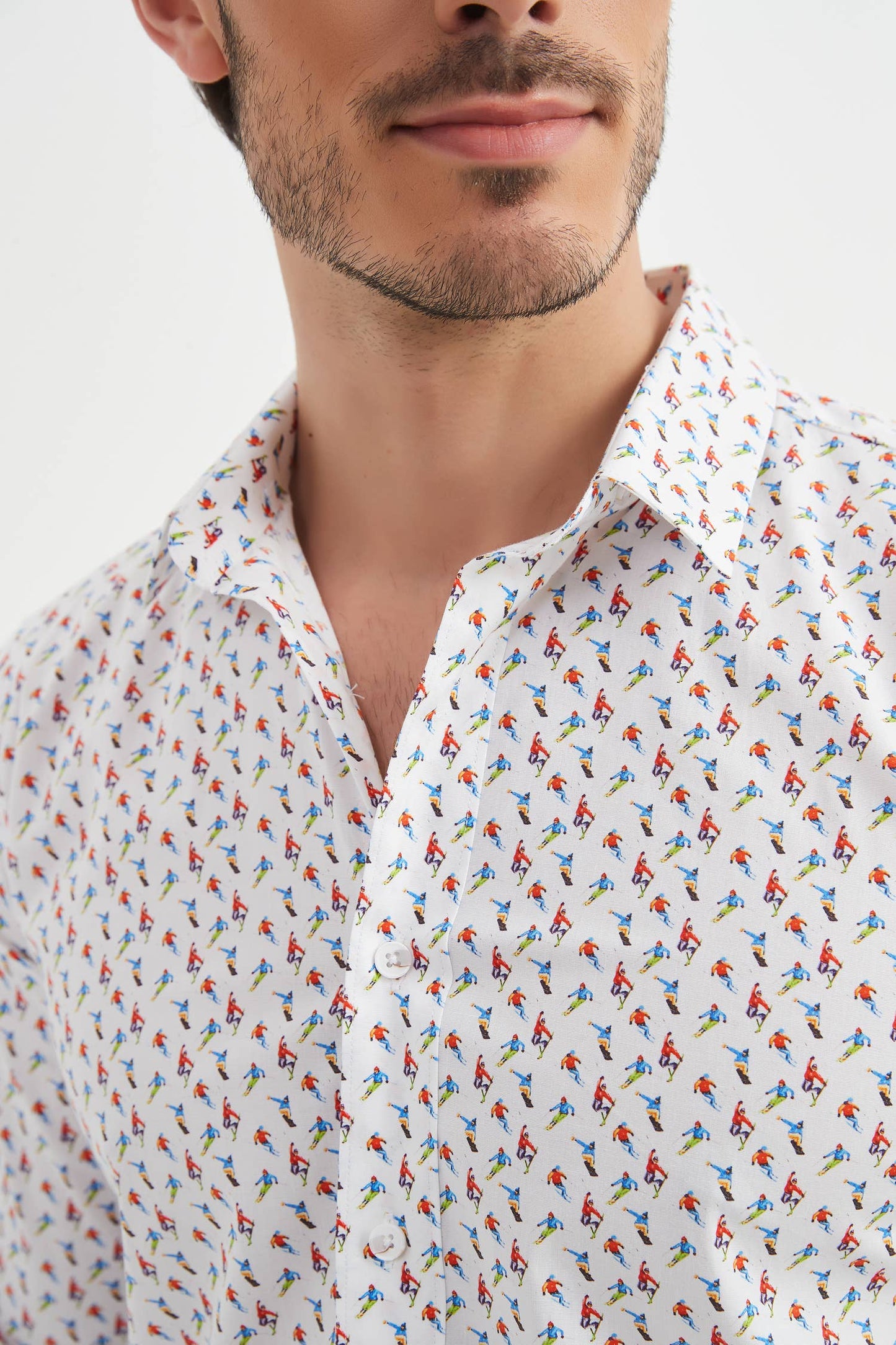 Camicia Premium slim fit con stampa sci