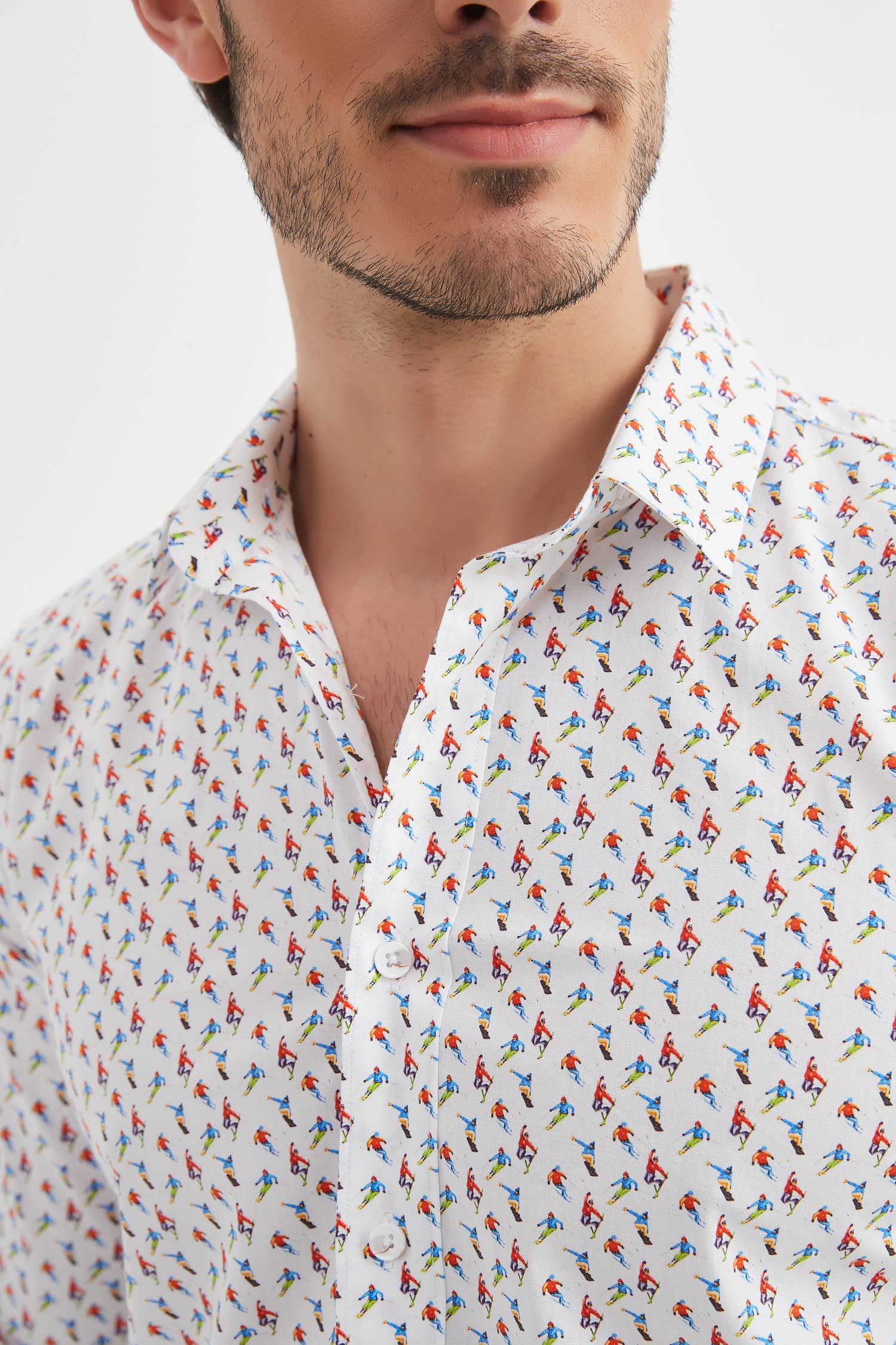 Camicia Premium slim fit con stampa sci