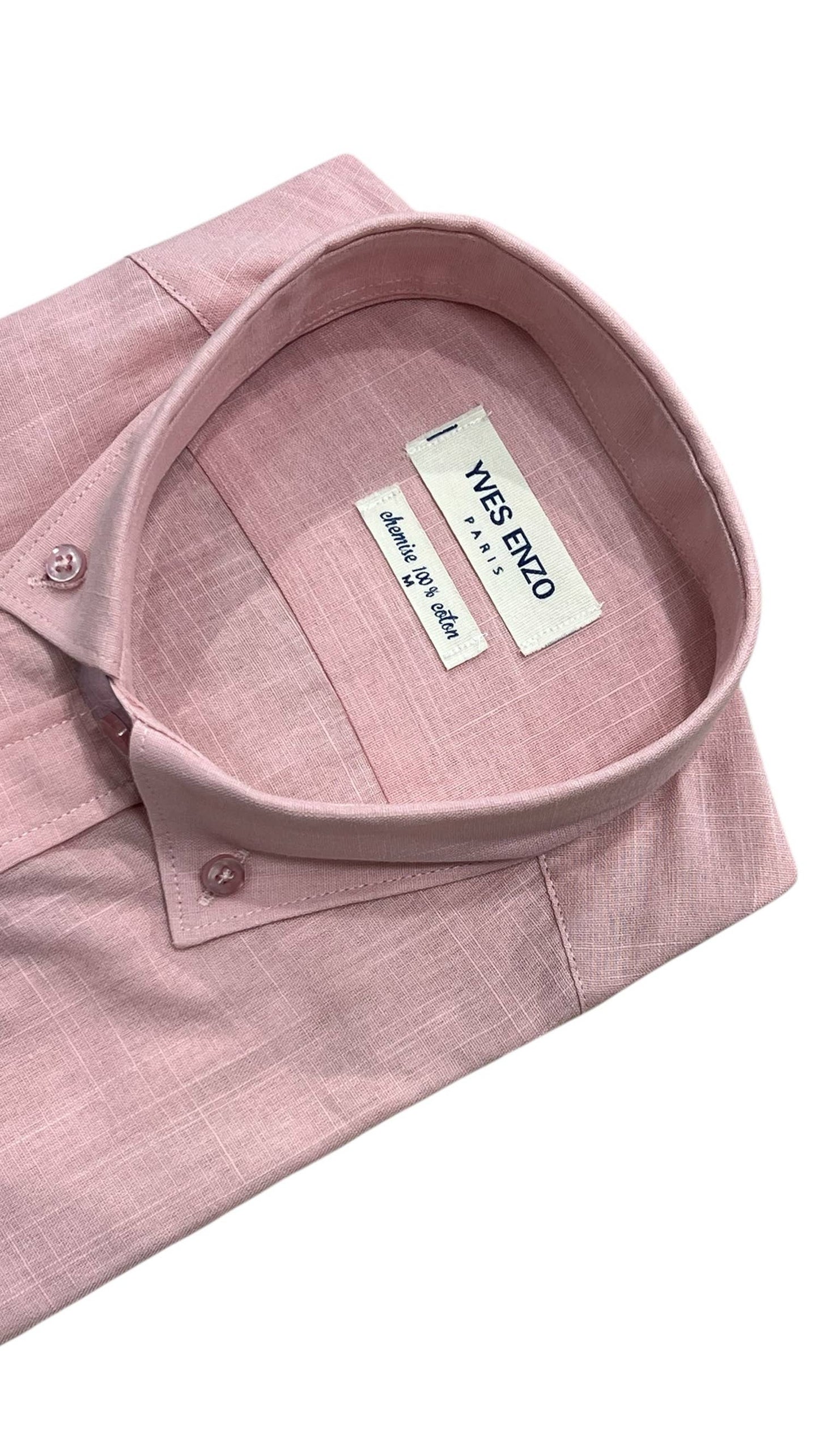 Camicia in voile di cotone rosa