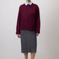 Maglione basic in maglia bordeaux