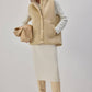 Gilet imbottito con cappuccio effetto lurex
