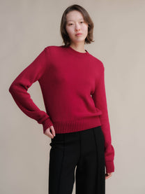 Maglione girocollo in puro cashmere