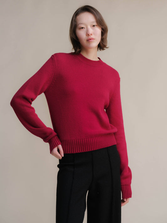 Maglione girocollo in puro cashmere