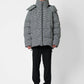 Bomber oversize pied de poule con cappuccio removibile