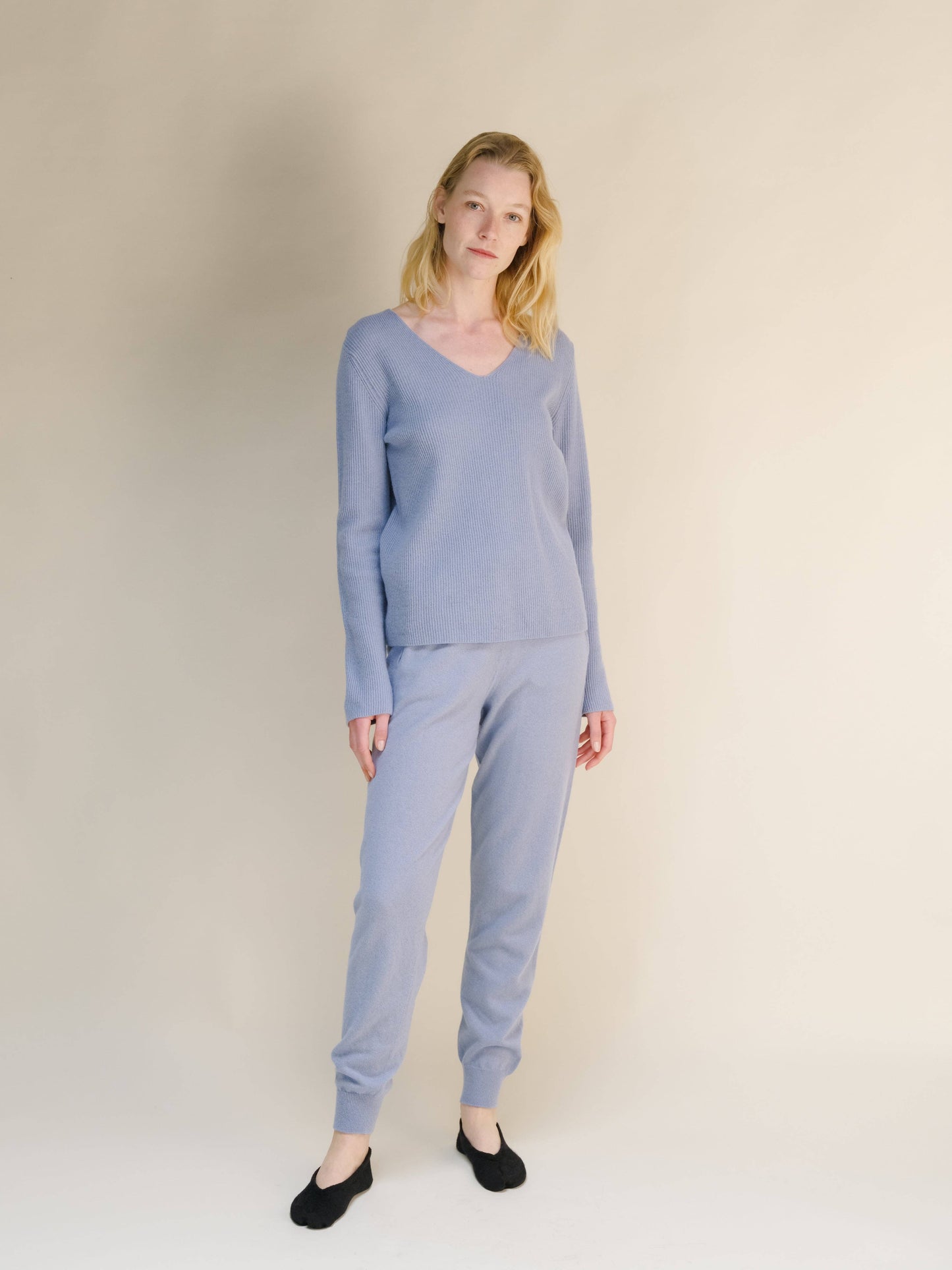 Pantaloni yoga in misto cashmere 3D knit