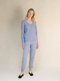 Pantaloni yoga in misto cashmere 3D knit