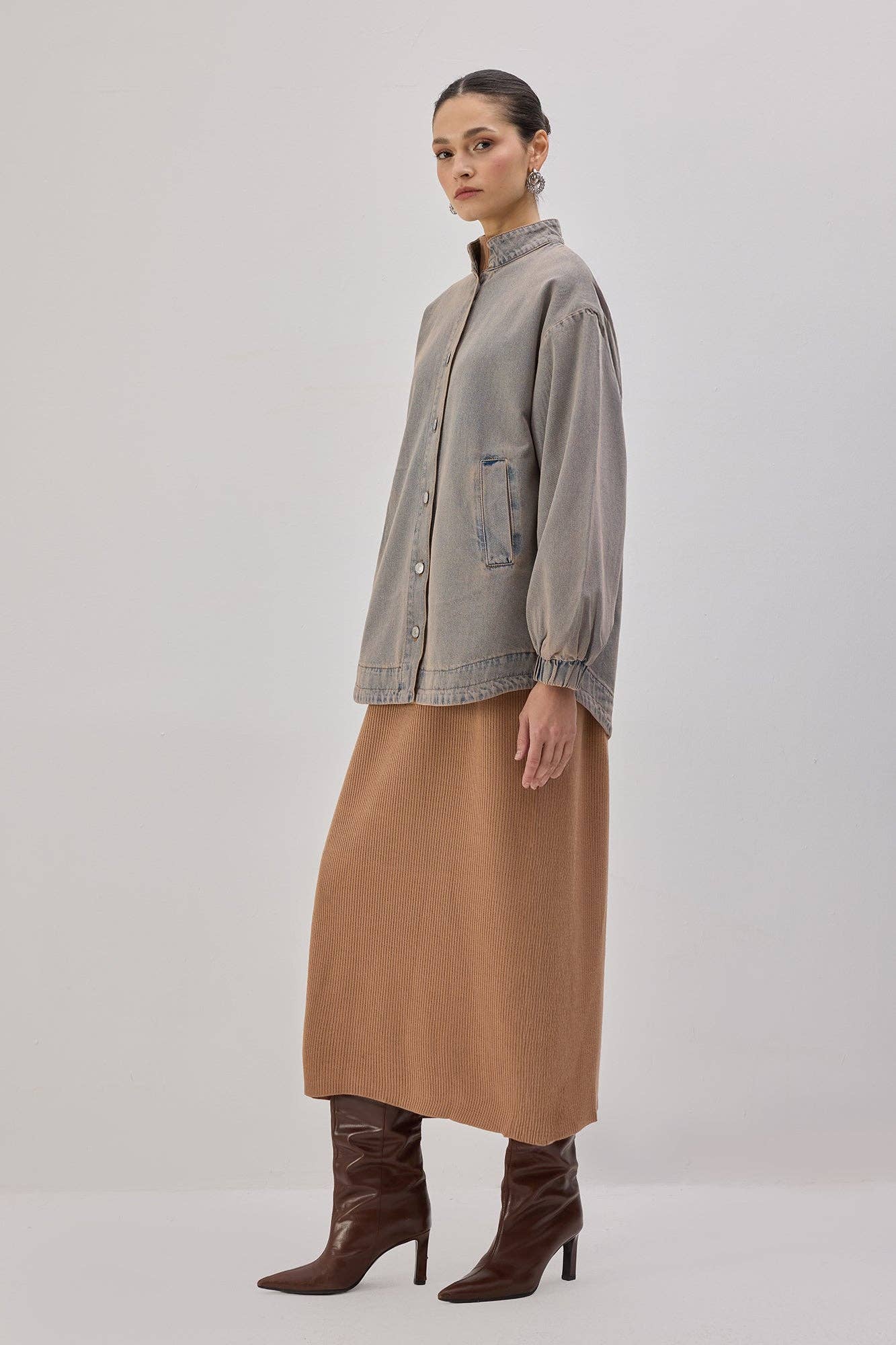 Giacca bomber oversize in denim