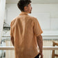 Camicia corta in lino arancione Lido