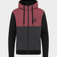 Felpa con zip Chimp color block con cappuccio