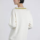 Maglione in maglia con scollo a V a contrasto