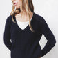 Maglione a maglia strutturata con scollo a V