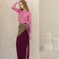 Gonna lunga a vita alta in misto cashmere con spacco laterale in maglia 3D