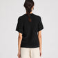 T-shirt in maglia Karen in cotone biologico nero