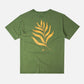 T-shirt pigmentata Confitera verde con stampa palmata