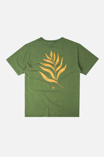 T-shirt pigmentata Confitera verde con stampa palmata