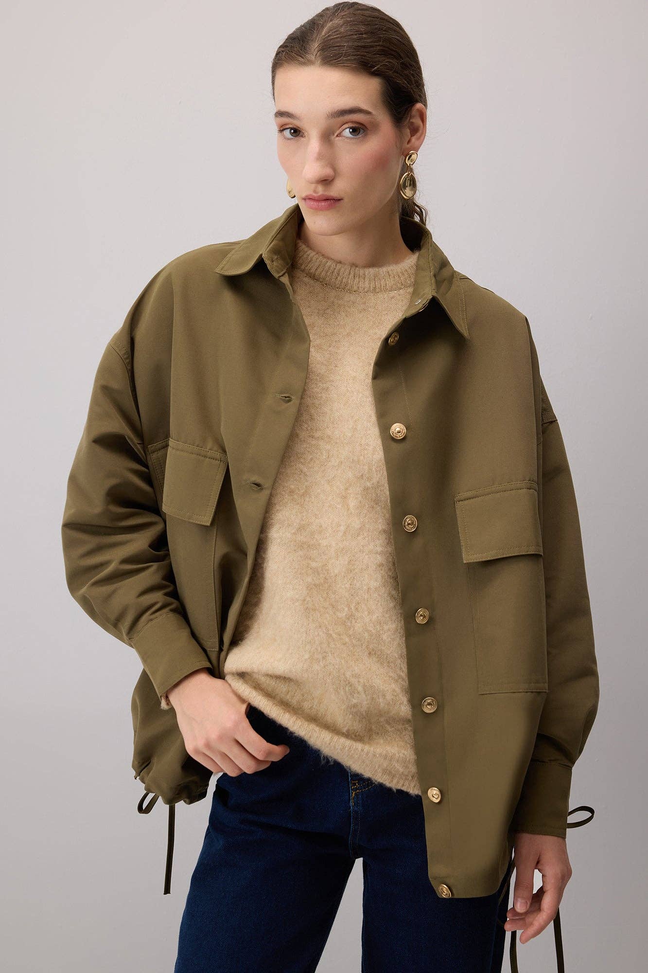 Giacca oversize con coulisse