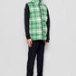 Gilet imbottito Gora tartan verde e bianco