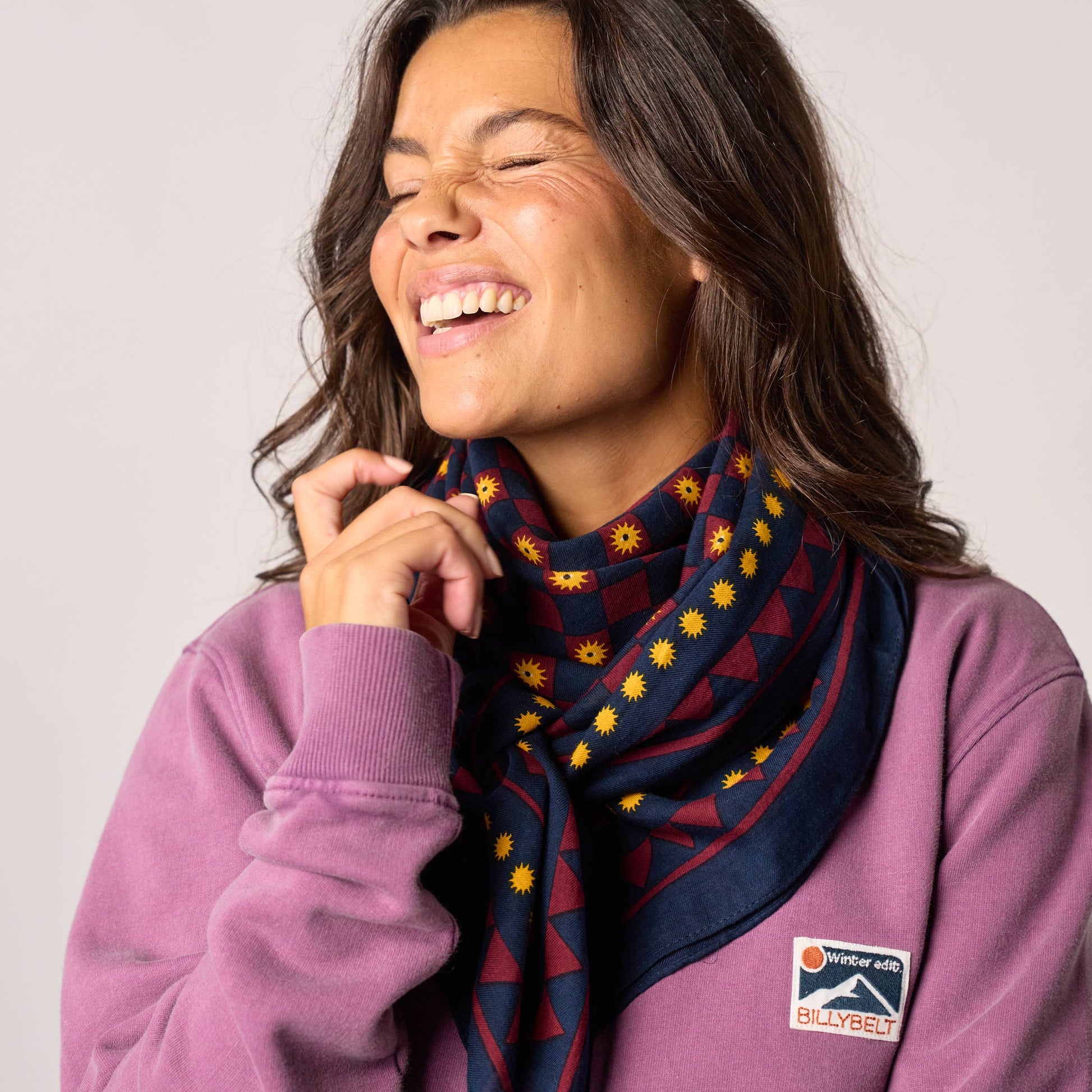 Foulard in cotone biologico Romane blu marino