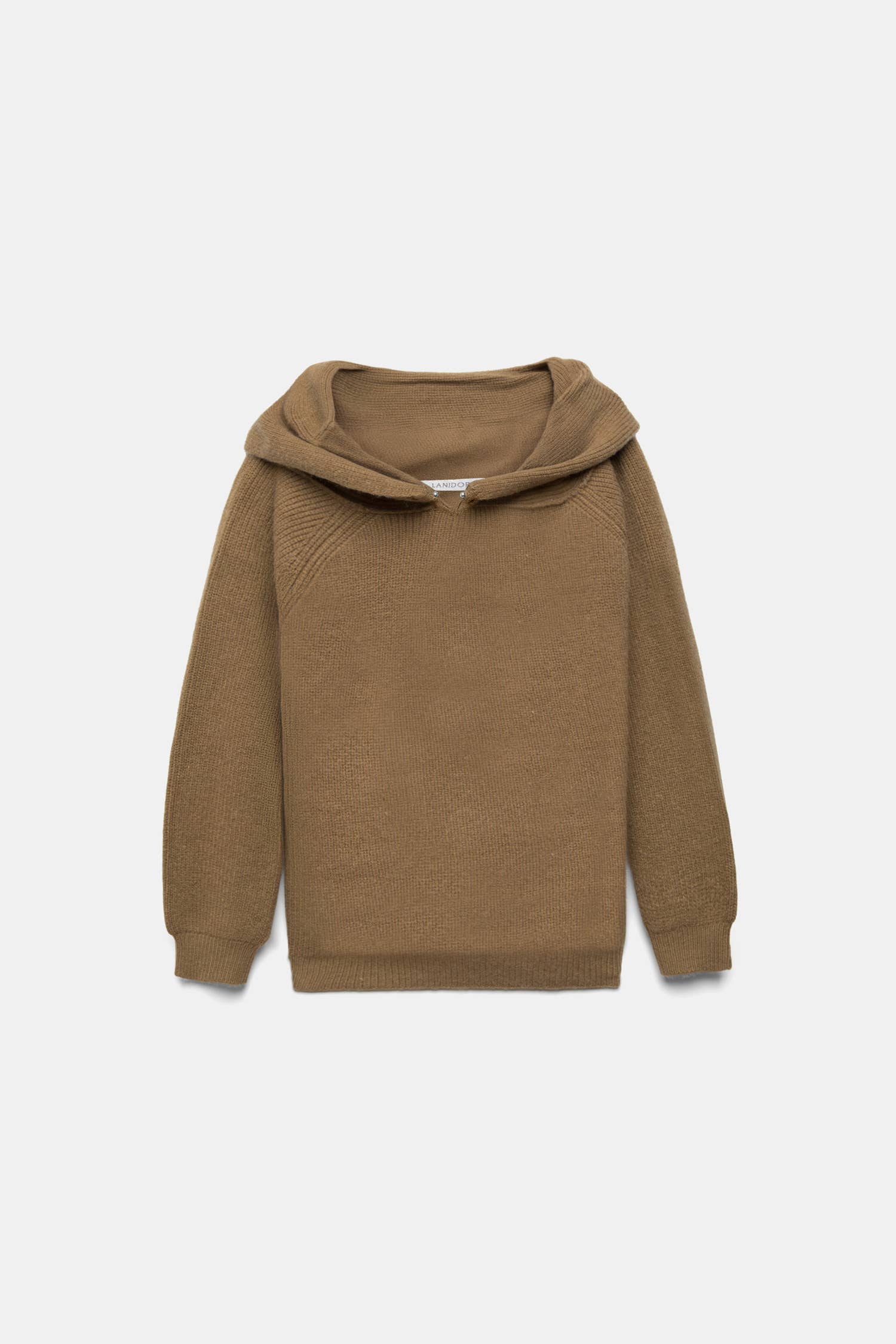 Maglione in maglia con cappuccio e scollo off-shoulder