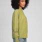 Camicia Sojanyla verde tiglio con inserti in pizzo
