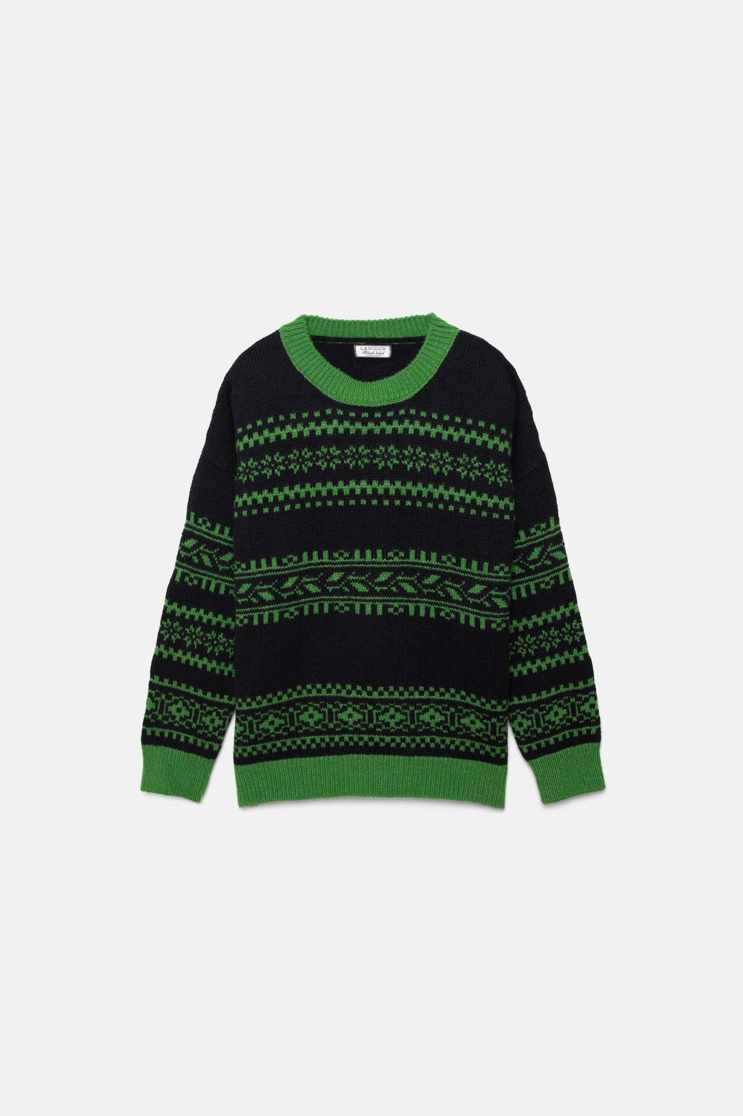 Maglione jacquard in maglia bicolore